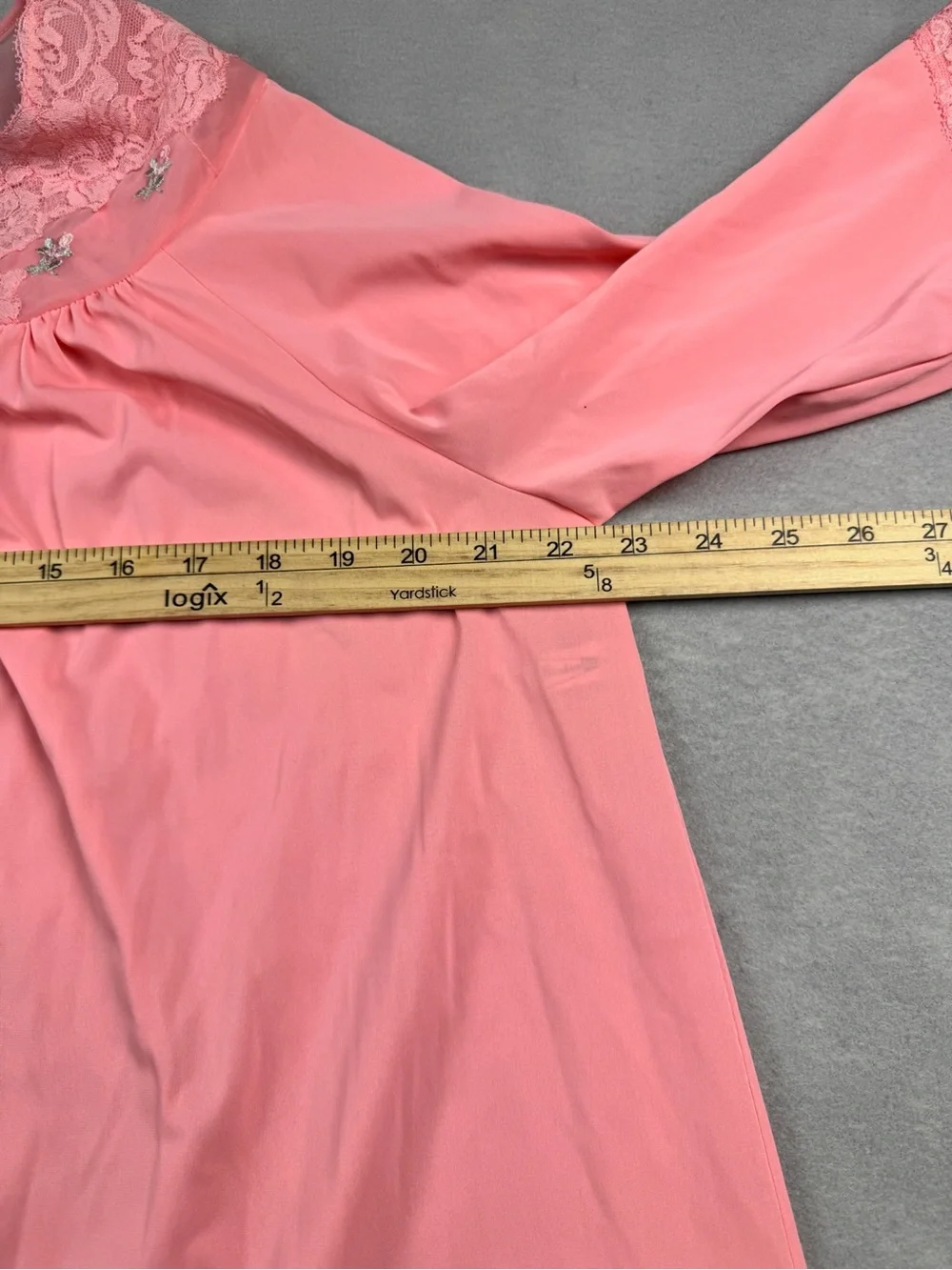 Vintage Shadowline Nightgown Robe Set Pink Lace Medium Silky 70’s Retro Classic